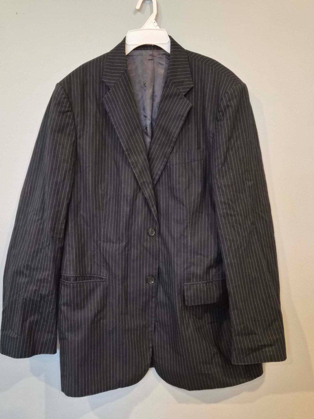 Express Mens Cotton Corporate Office Two Button Pin Stripe Sport Coat Blazer 42R